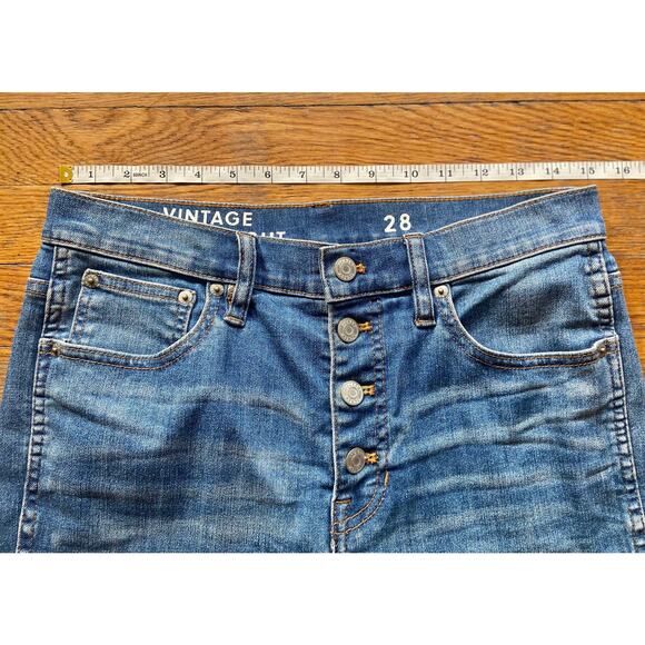 JCREW 'Vintage Slim Straight' Buttonfly Jeans sz 28 - Picture 8 of 12
